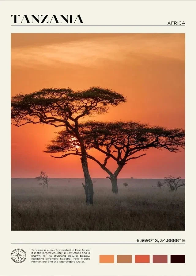 Canvas Painting Wall Art Picture Zimbabwe Somalia Morocco Ethiopia Cape Town Africa Travel Study Poster for Room Office Decor Peaceful Pleasures Health and Wellness 12 40x60cm Unframed