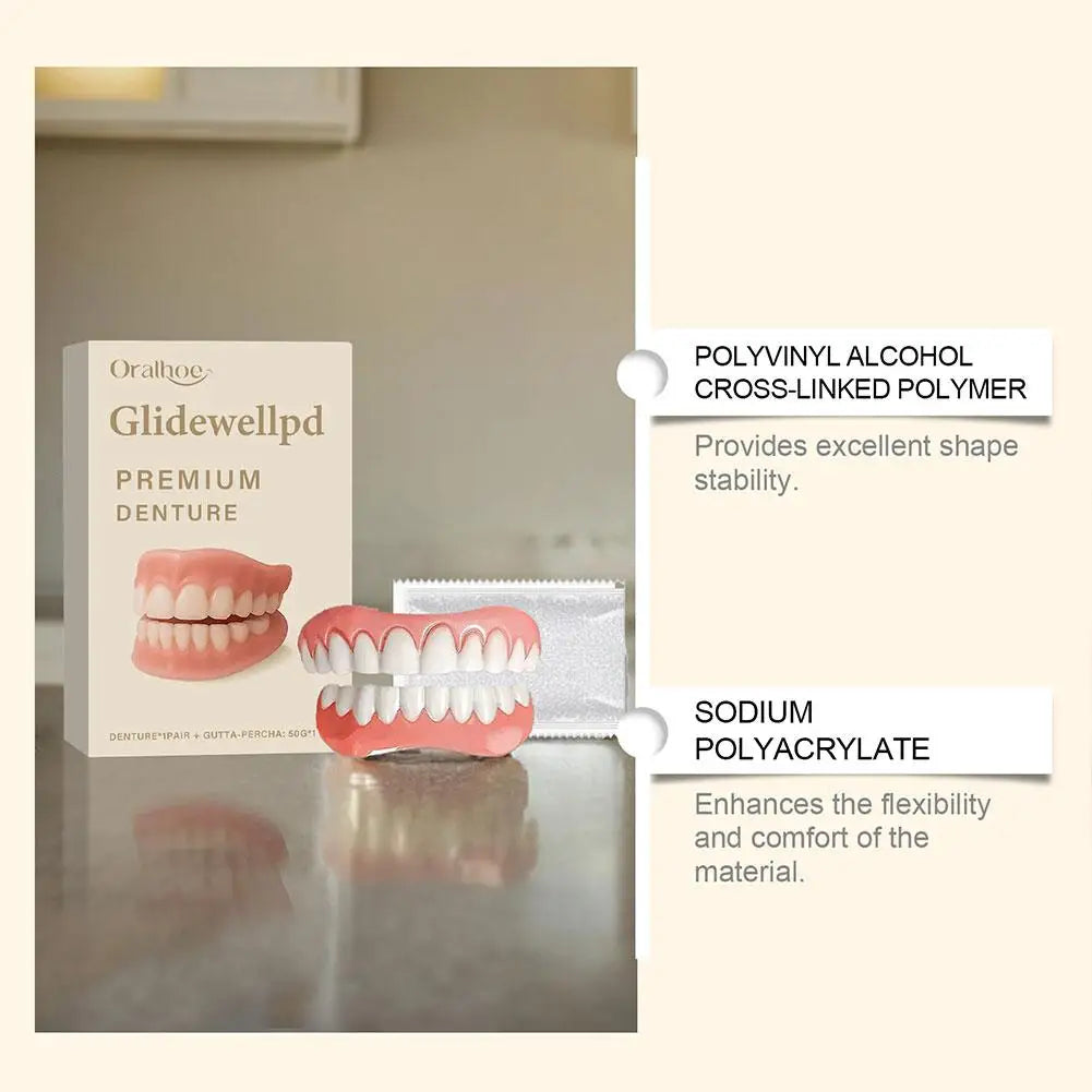 Reusable Silicone Fake Teeth Veneers – Upper & Lower Set