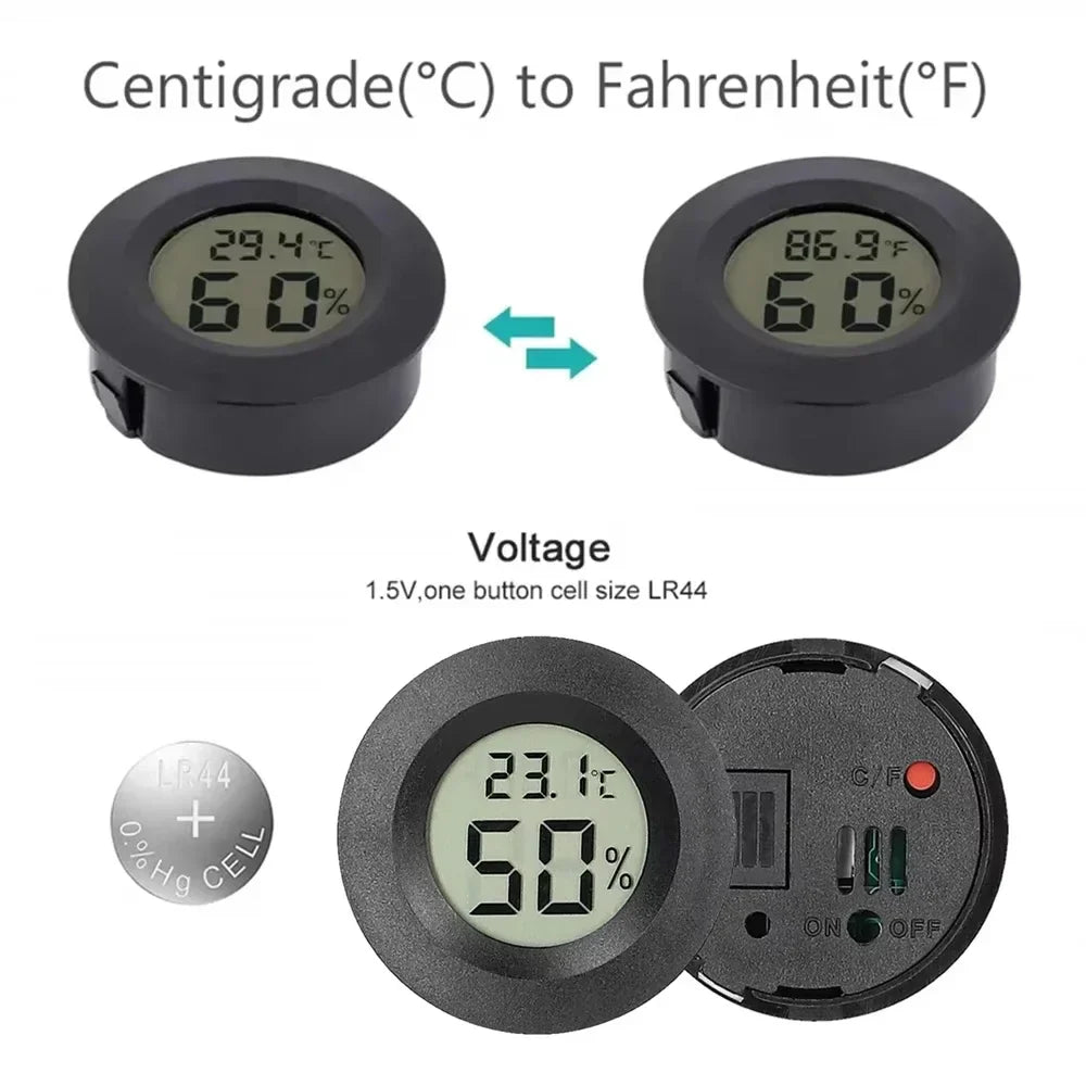 4-Pack LCD Digital Thermometer & Hygrometer | Indoor Temp Gauge