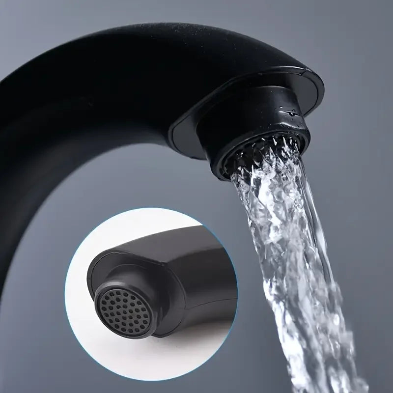 Matte Black Single Hole Bathroom Faucet with Side Spray