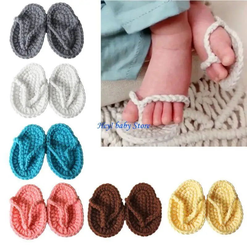 Crochet Baby Sandals – Soft Knit Newborn Photo Props 0–6 Mo