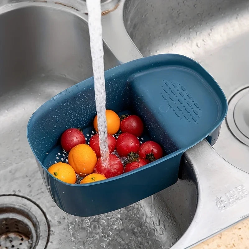 Plastic Drain Basket with Handle – Rice, Fruit & Kitchen Use
