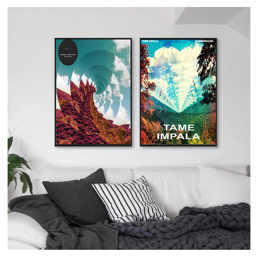 And Prints Rock Music Band Tour Art Canvas Painting Wall Pictures For Living Room Home Decor New Tame Impala Psychedelic Poster Peaceful Pleasures Health and Wellness