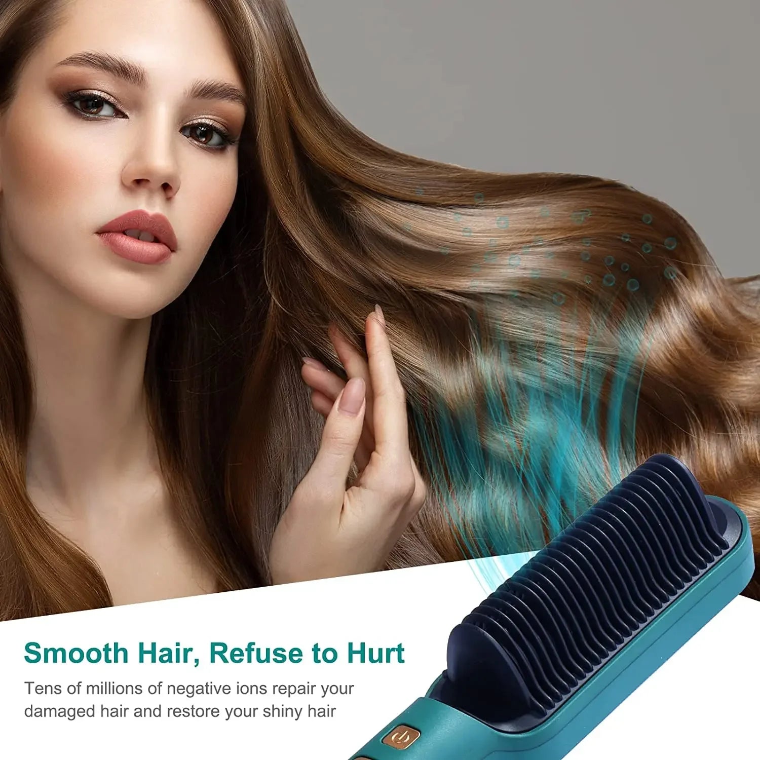 Tourmaline Ceramic Hair Straightener Brush LCD Hot Comb Wet Dry Quick Heating Curler Straightening Hair Tool Peaceful Pleasures Health and Wellness