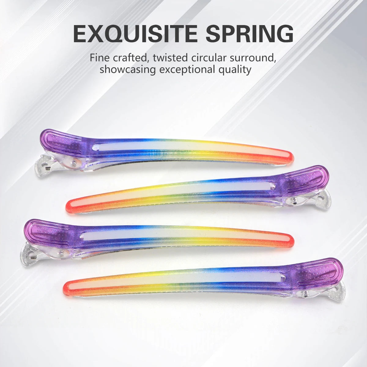 4Pcs Rainbow Hairdressing Clips Barber Hair Layered Accessories Plastic Barbershop Hairpin Clamps Claws Salon Home Styling Tools Peaceful Pleasures Health and Wellness