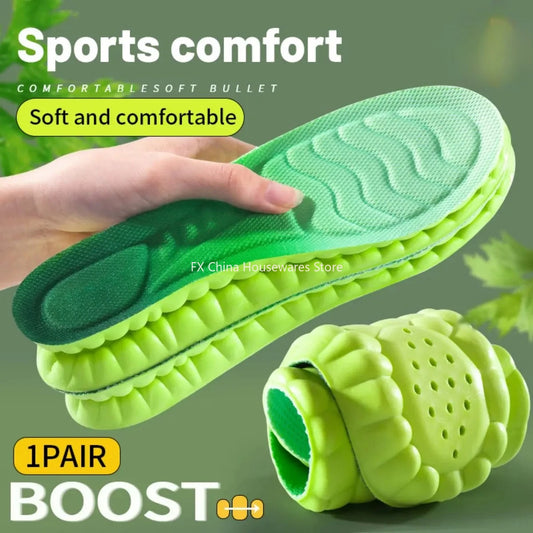 1Pair Sport Insoles PU High Stretch Shock Resistant Insoles - Antibacterial, Anti-Odor, Breathable, for Sports & Daily Use Peaceful Pleasures Health and Wellness