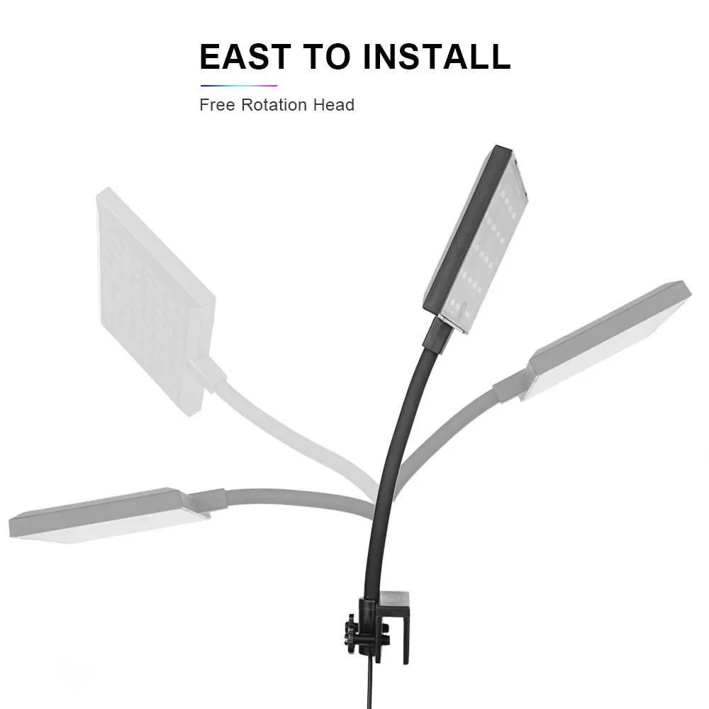 LED Clip-On Aquarium Light – Plant Grow Lamp with Lampshade