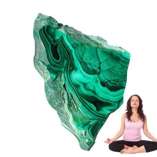Natural Malachite Raw Stone Slice | Mineral Specimen & Décor Mineral Specimen Peaceful Pleasures Health and Wellness