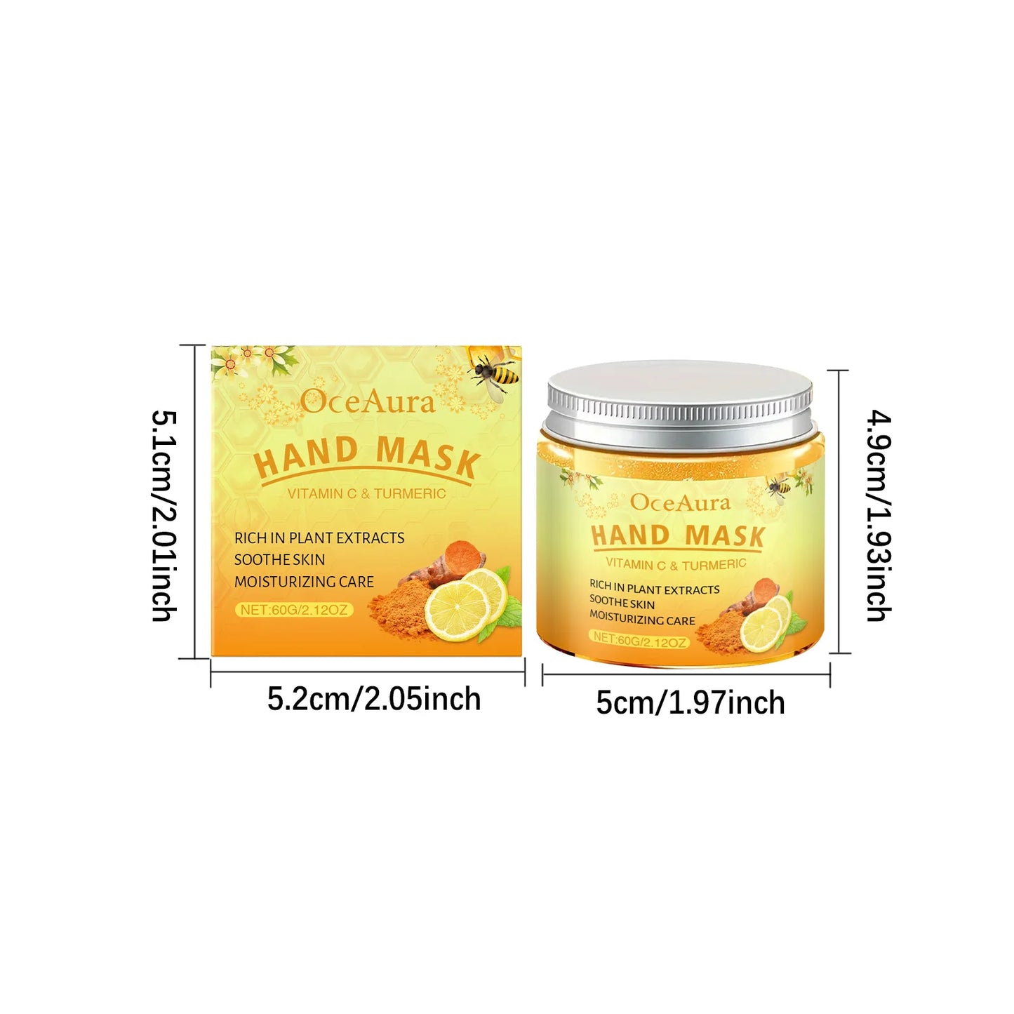 Vitamin C Turmeric Peel Off Hand Mask Moisturizing Nourishing Smoothing Skin Hydrating Improve Roughness Hand Skin Care Peaceful Pleasures Health and Wellness