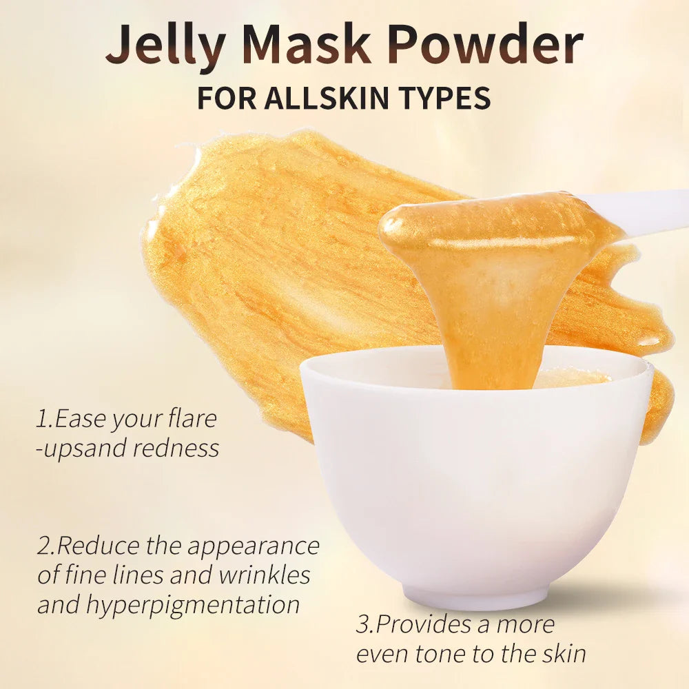 24K Gold Anti-Aging Jelly Mask Powder – Peel-Off Hydro Face Mask