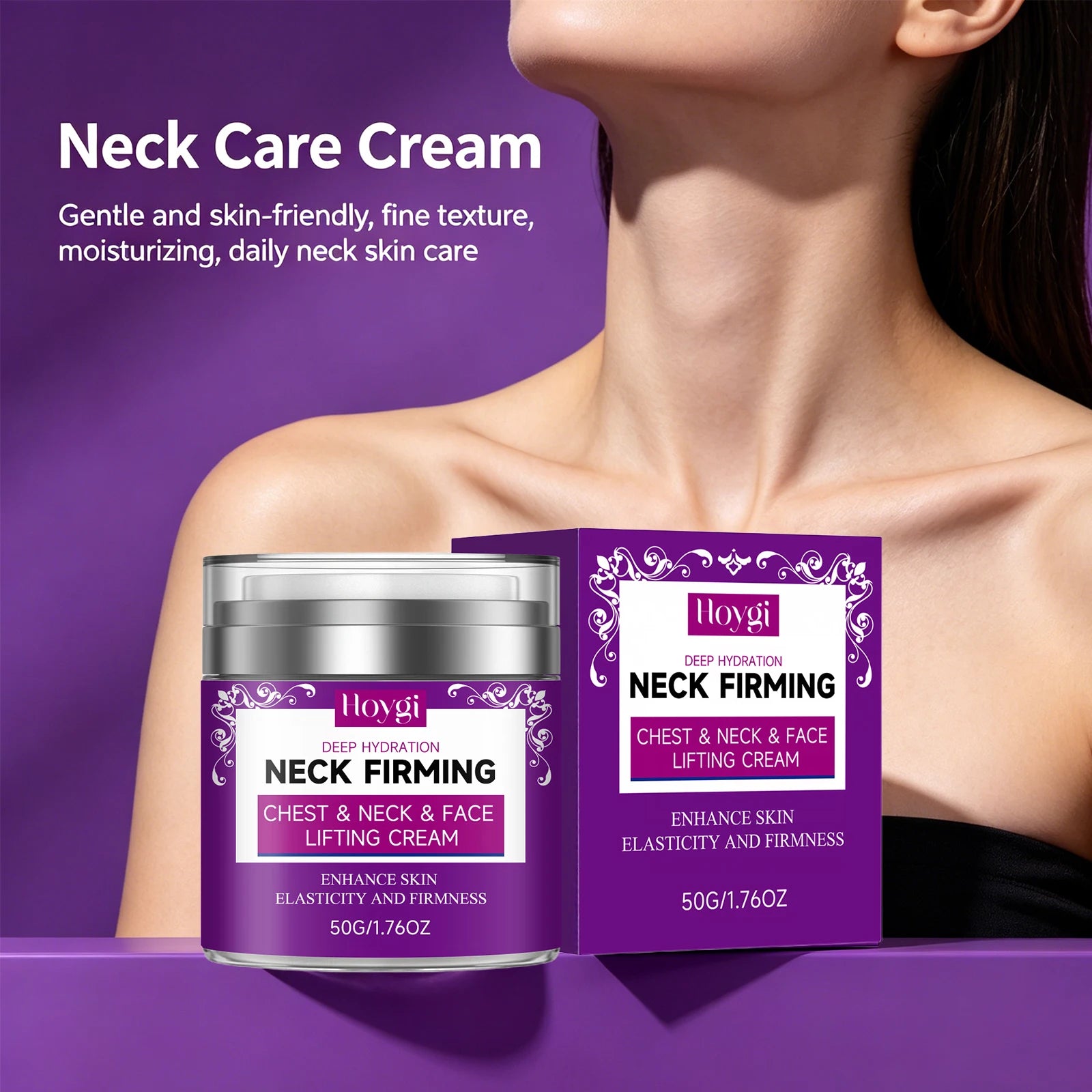 Neck Firming Cream for Chest & Neck & Face Lifting Tightening Fade Fine Lines Enhances Skin Elasticity Moisturizing Smooth Cream Peaceful Pleasures Health and Wellness