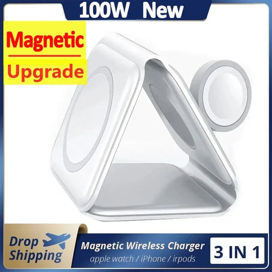 3-in-1 Wireless Charging Station | iPhone, Apple Watch & AirPods Wireless Charging Station Peaceful Pleasures Health and Wellness