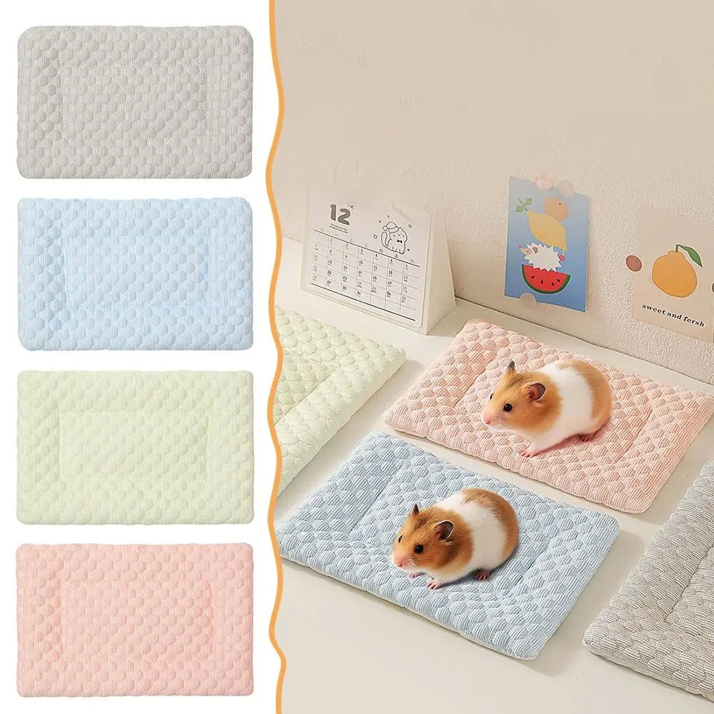 Small Pet Cooling Mat | Ice Silk Hamster Guinea Pig Bed Pad