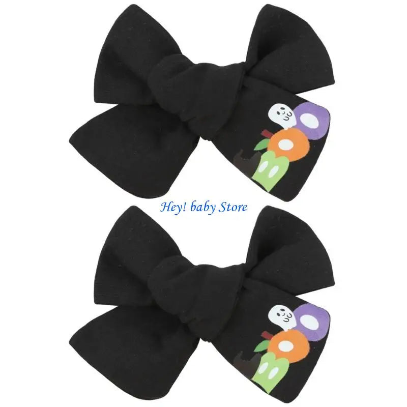 Halloween Bowknot Hair Clips for Baby Girls – 2PCS Barrettes
