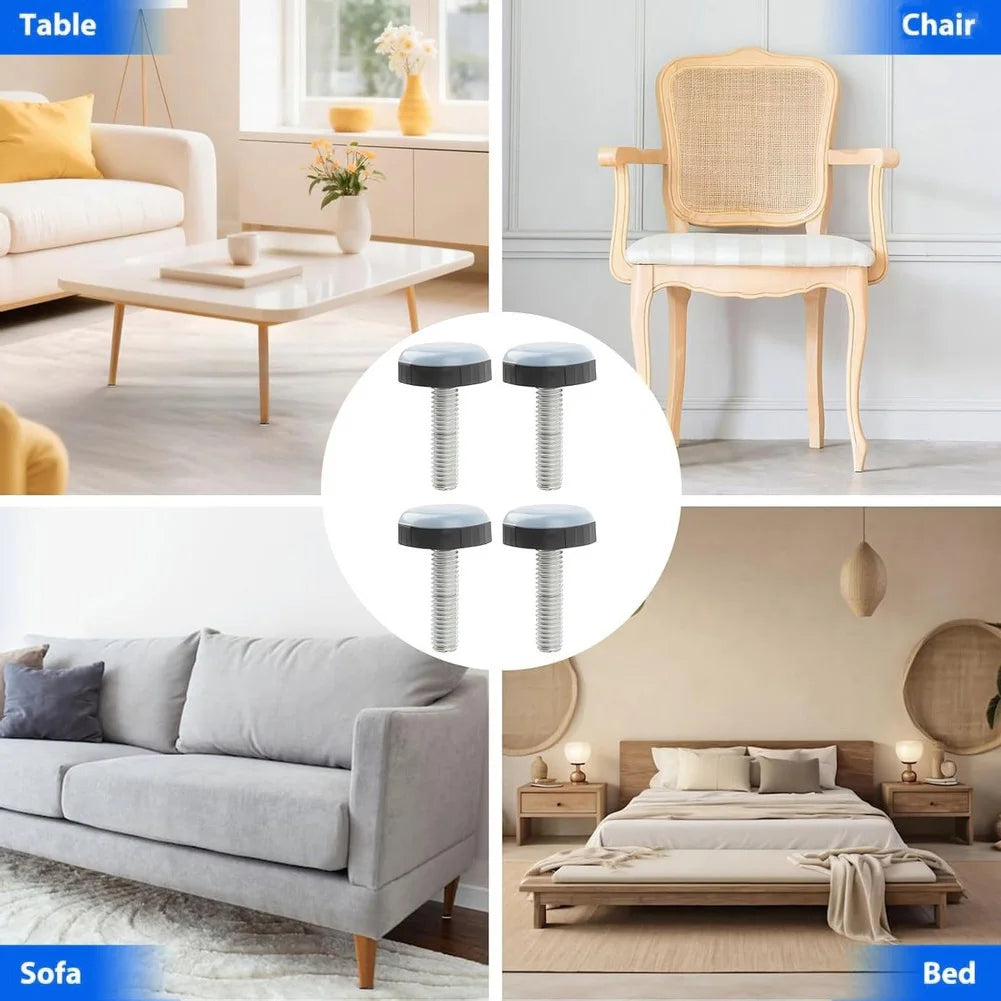 Furniture Gliders Thread Sliding Feet M6 Floor Protectors Leg Sliders