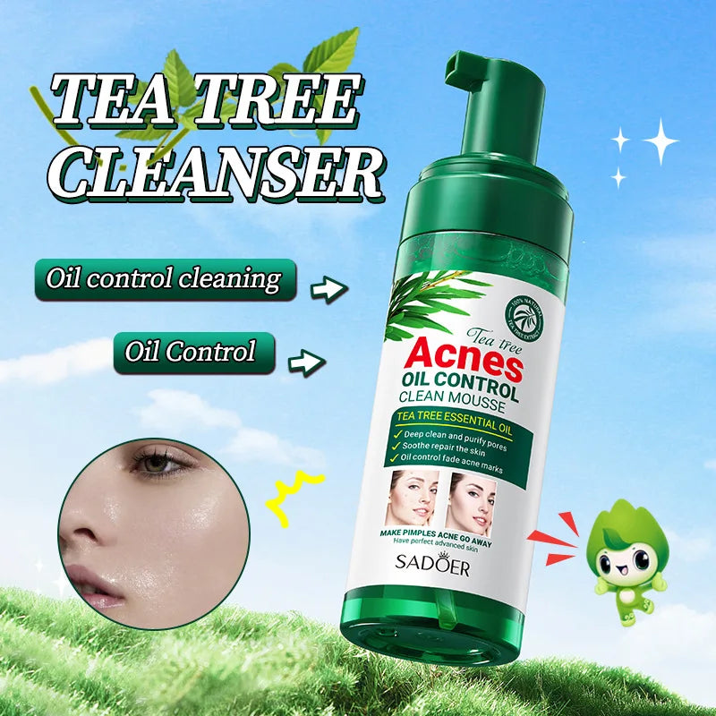 SADOER Tea Tree Mousse Facial Cleanser 150g | Oil Control