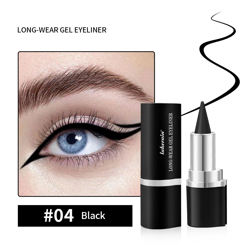 Eyeliner Creamy textureLong Lasting Waterproof Matte Black Silver Brown Eye Liner Pen Make Up For Women Cosmetic Peaceful Pleasures Health and Wellness 4Black