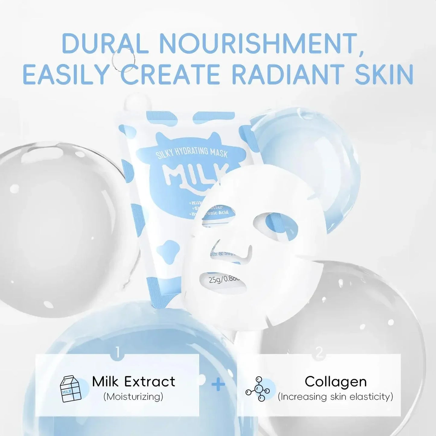 LAIKOU Milk Collagen Face Mask 25g – Hydration & Brightening