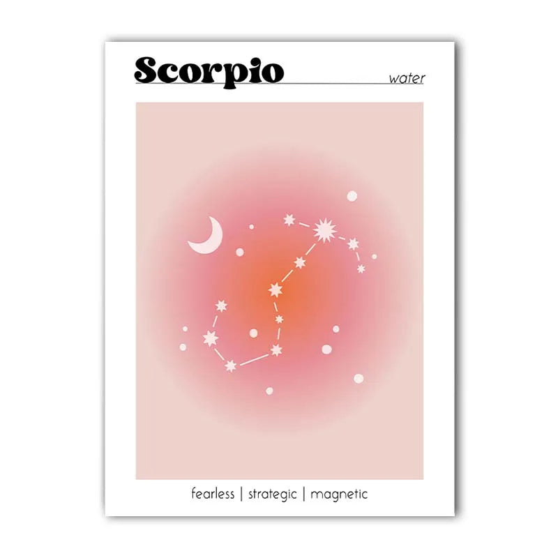 Nordic Constellation Canvas Wall Art | Astrology Gradient Poster Canvas Wall Art Peaceful Pleasures Health and Wellness 12 15x20cm No Frame China Mainland
