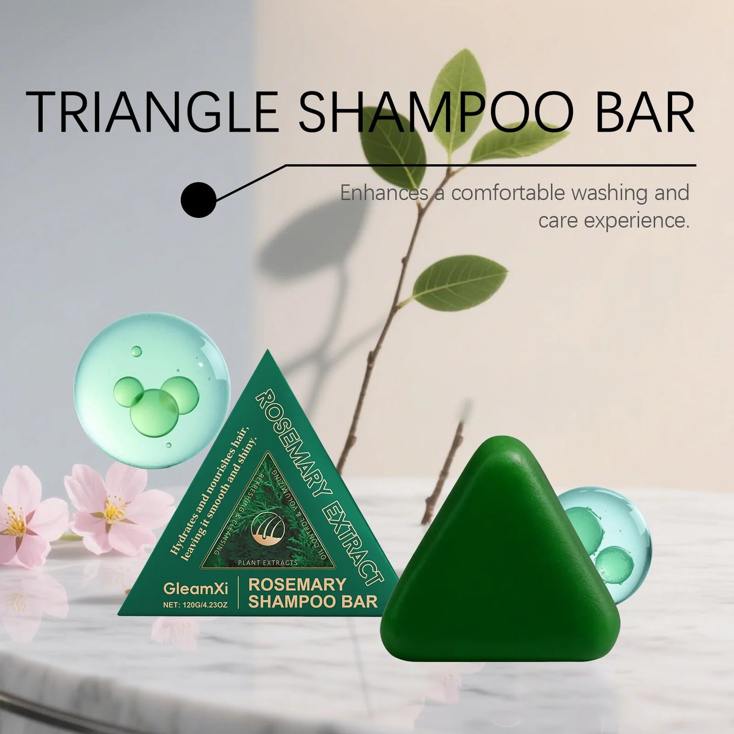 Gleamxi Rosemary Shampoo Bar | Hair Growth & Anti Hair Loss