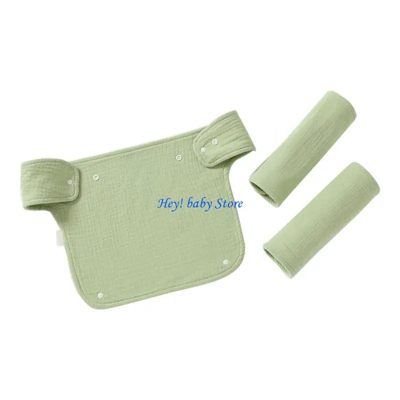 Soft Cotton Baby Drool Bib & Detachable Shoulder Strap Set