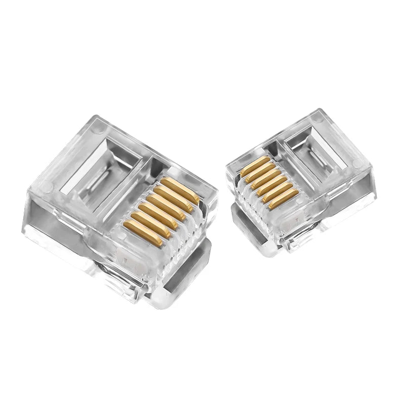 100 pcs RJ11 6P6C Modular Plug Telephone Connector Peaceful Pleasures Health and Wellness