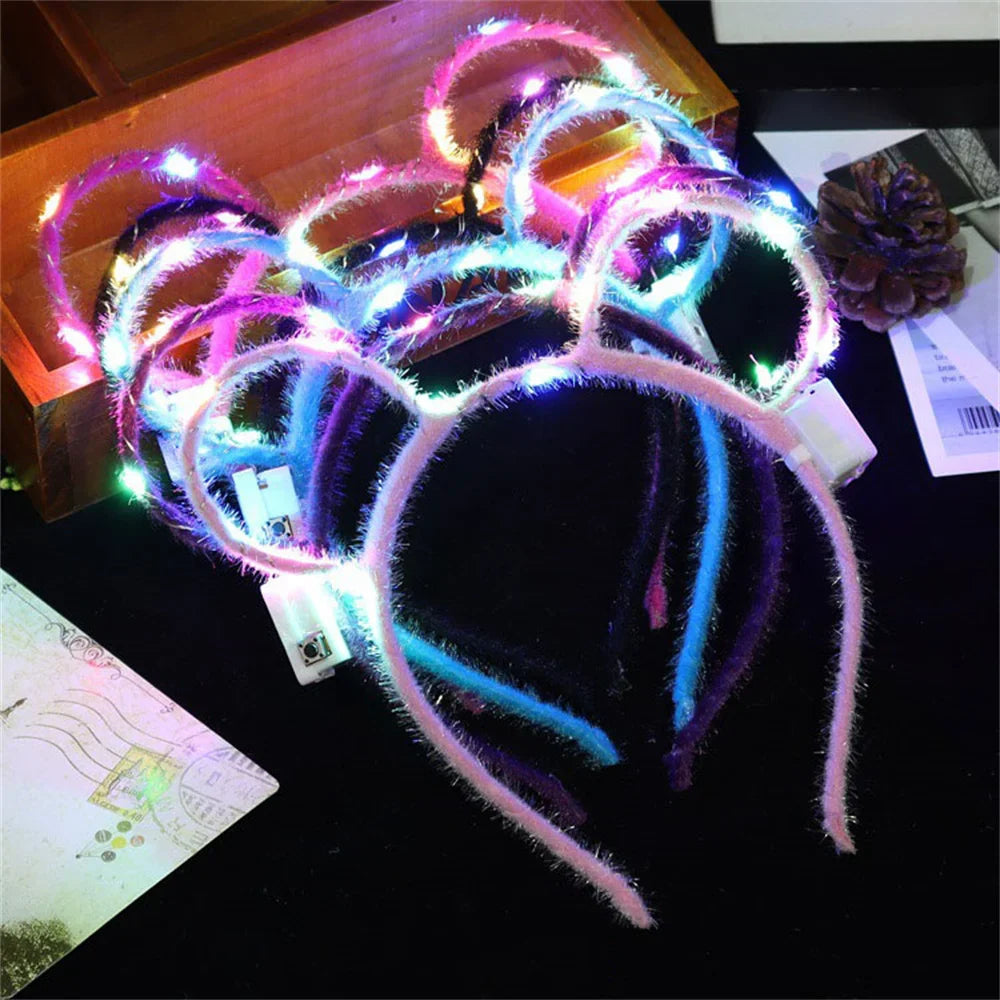 LED Christmas Feather Glow Headband – Kids Party Costume