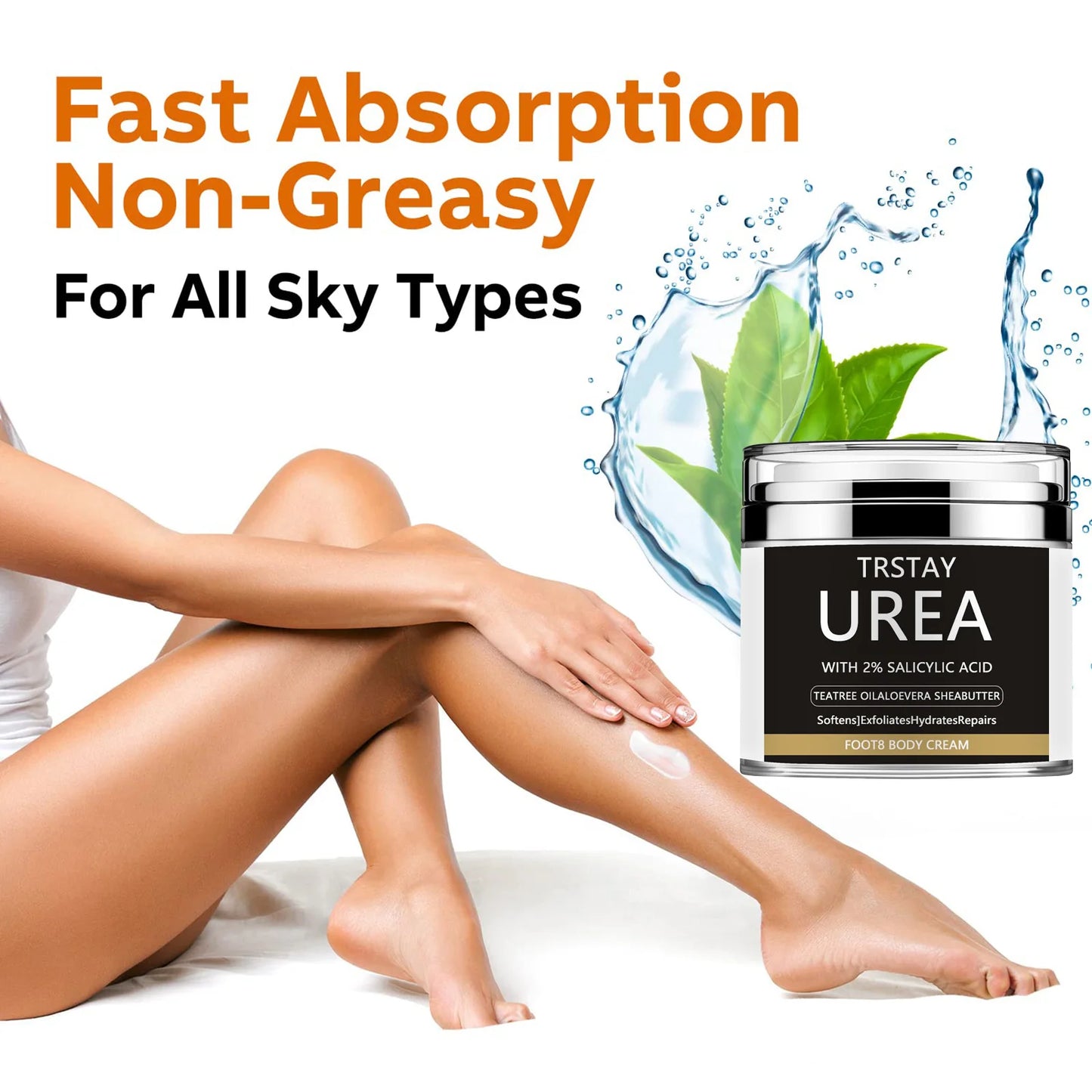 Urea Cream 40 Percent for Feet, Urea Foot Cream for Dry Cracked Heels Feet Knees Elbows, 40% Urea Foot Repair Lotion with 2% Peaceful Pleasures Health and Wellness