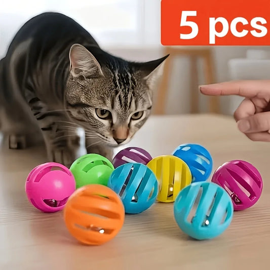 Random Colors Cat Openwork Bell Ball Interactive Toy Perfect Indoor Peaceful Pleasures Health and Wellness