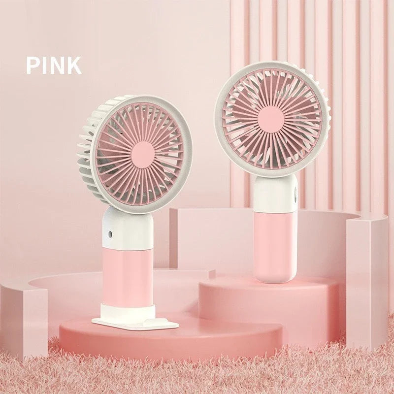 Lenovo Handheld Mini Fan USB Rechargeable Portable Desktop Fan With Base Quiet Operation For Office Student Dorm Travel Peaceful Pleasures Health and Wellness Pink