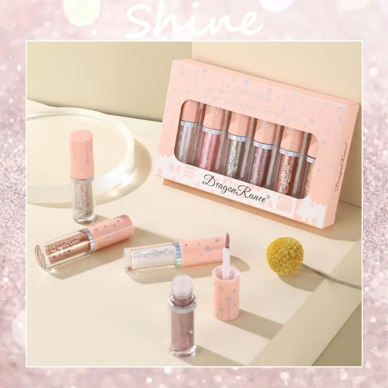 6-Piece Glitter Liquid Eyeshadow Set – Shimmer & Sequin Pens