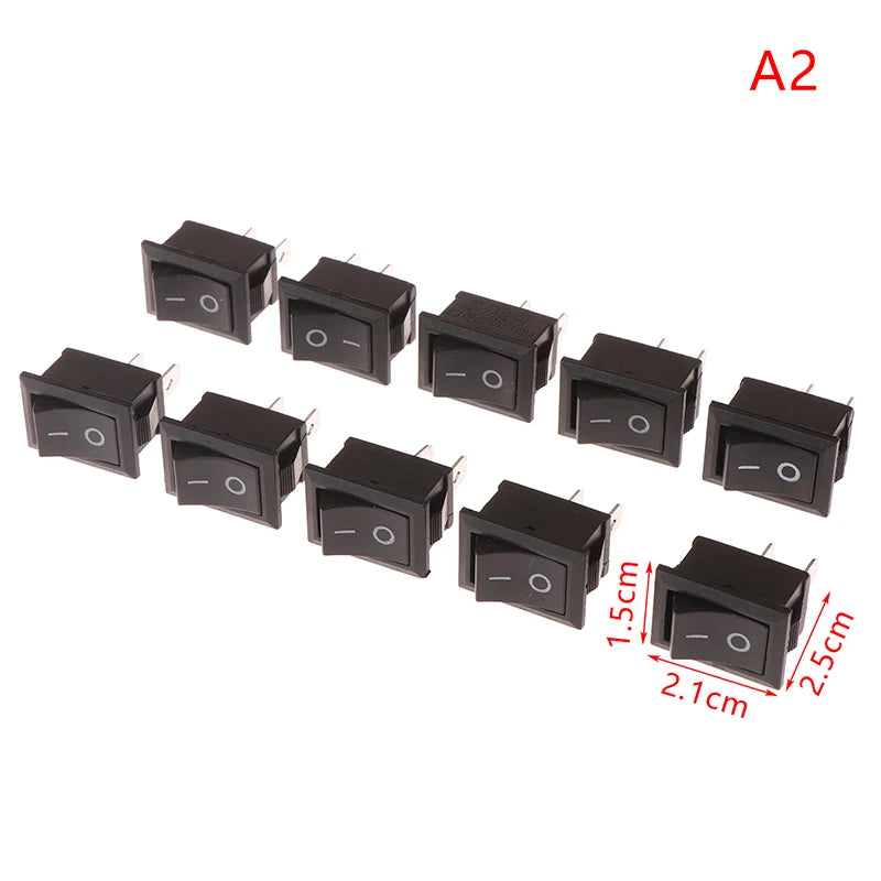 KCD1 KCD7 Oval Rocker Switch 2-Pin ON-OFF – 10 Pack