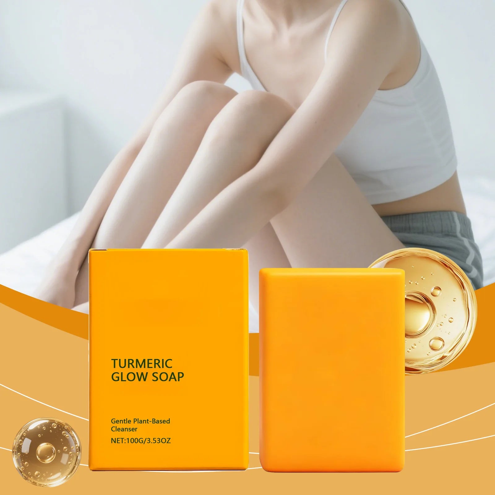 Turmeric Body Clean Soap Deep Clean Soothing Skin Gentle Nourishing Improve Roughness Caring Skin Barrier Daily Body Wash Soaps Peaceful Pleasures Health and Wellness