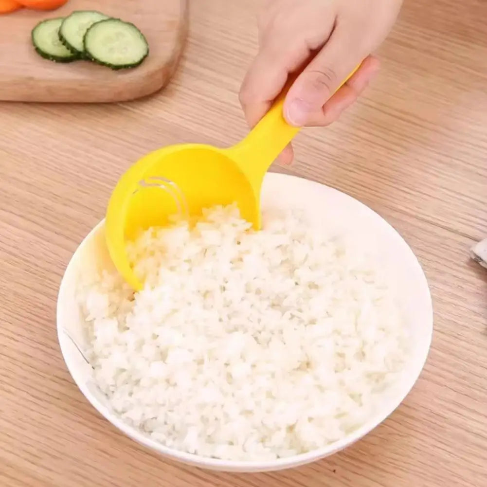 1/2pcs Large Capacity Pressable Non-Stick Rice Spoon for Rice Cooker Home Use Half-Circular Serving Spoon for Porridge And Rice Peaceful Pleasures Health and Wellness