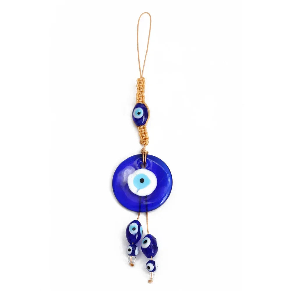 Evil Eye Charm Protection Tassel Crystals Feng Shui Car Room Decor Turkish Blue Eye Retro Glass Pendant Home Decor Gifts nordic Peaceful Pleasures Health and Wellness BE446BU00