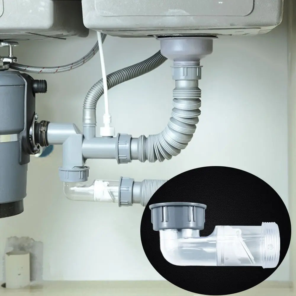 Universal Sink Drain Pipe Kit – Odor-Proof Curved Tube Joint