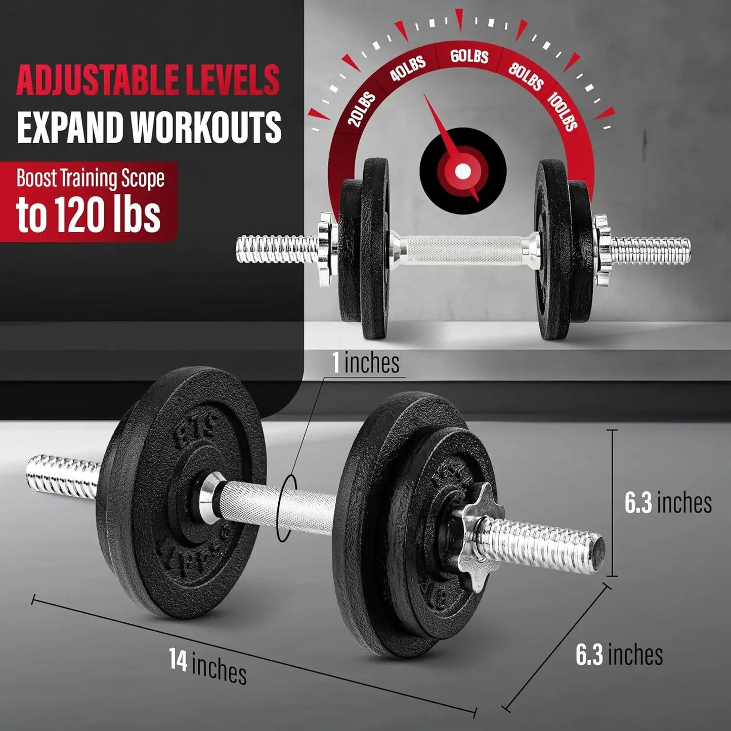 Adjustable Dumbbell Set with Weight Plates, 40lbs to 200lbs, Star Lock Collars for Home Gym Peaceful Pleasures Health and Wellness