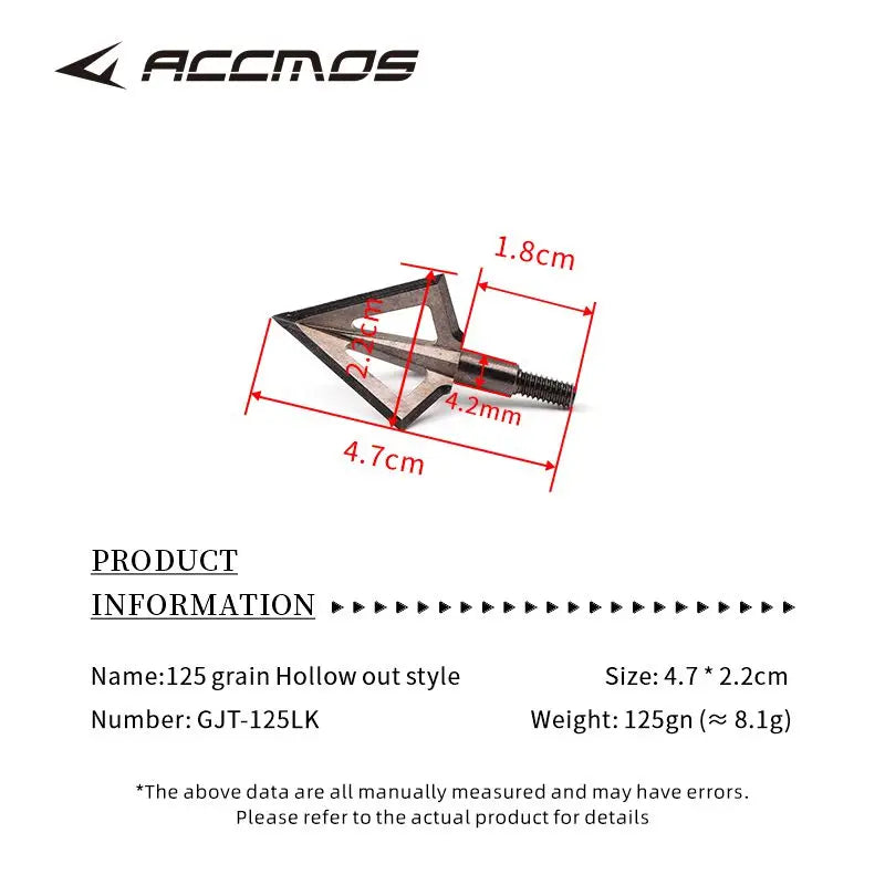Archery Arrowhead 125 150 Grain 3 Blade Arrow Tips Hunting Point