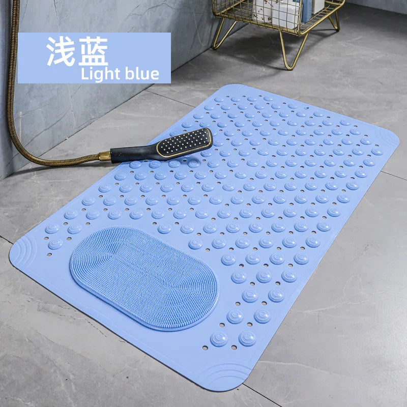 Non-Slip Bath Mat with Suction Cups & Drain Holes – Soft PVC