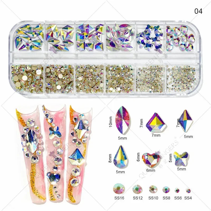 Pearl Rhinestone Nail Gems & Caviar Beads ~500pcs | Nail Art