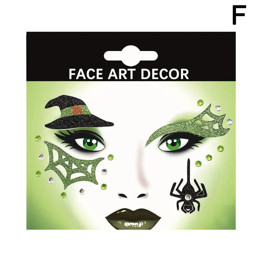 Halloween Face Gems Crystal Rhinestone Glitter Jewel Stickers