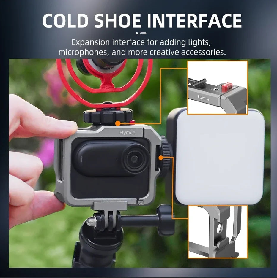 Flymile Aluminum Frame for Insta360 GO 3 / GO 3S | Cold Shoe