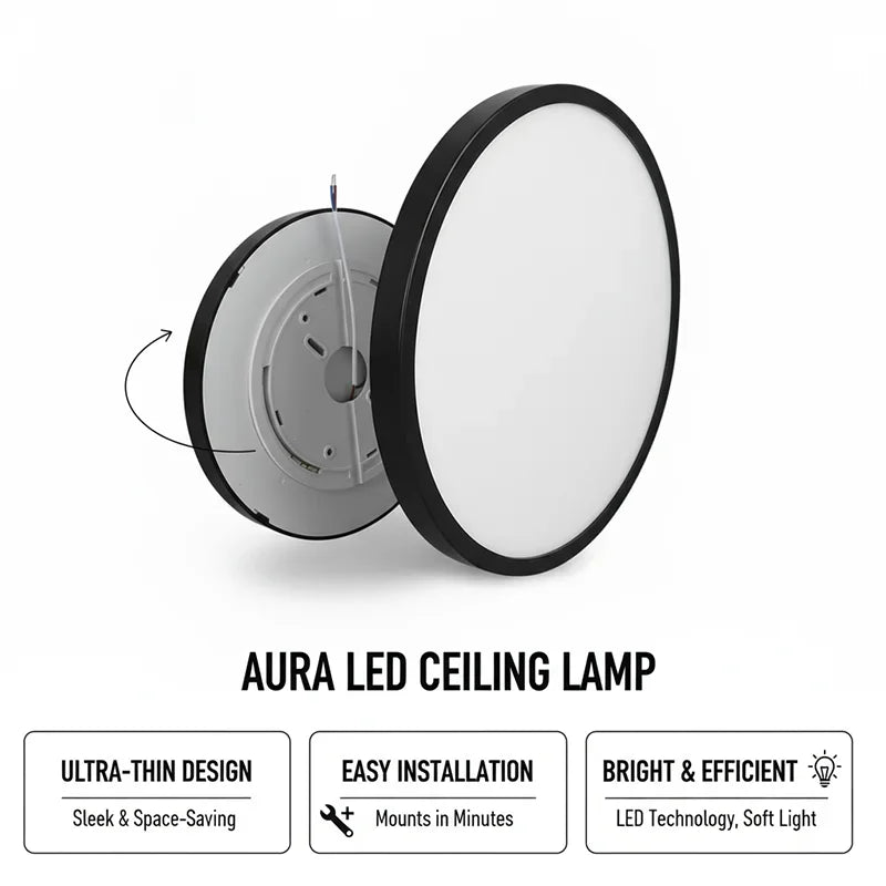 RUNTOIN 28W LED Ceiling Light 30CM Dimmable + Remote Control