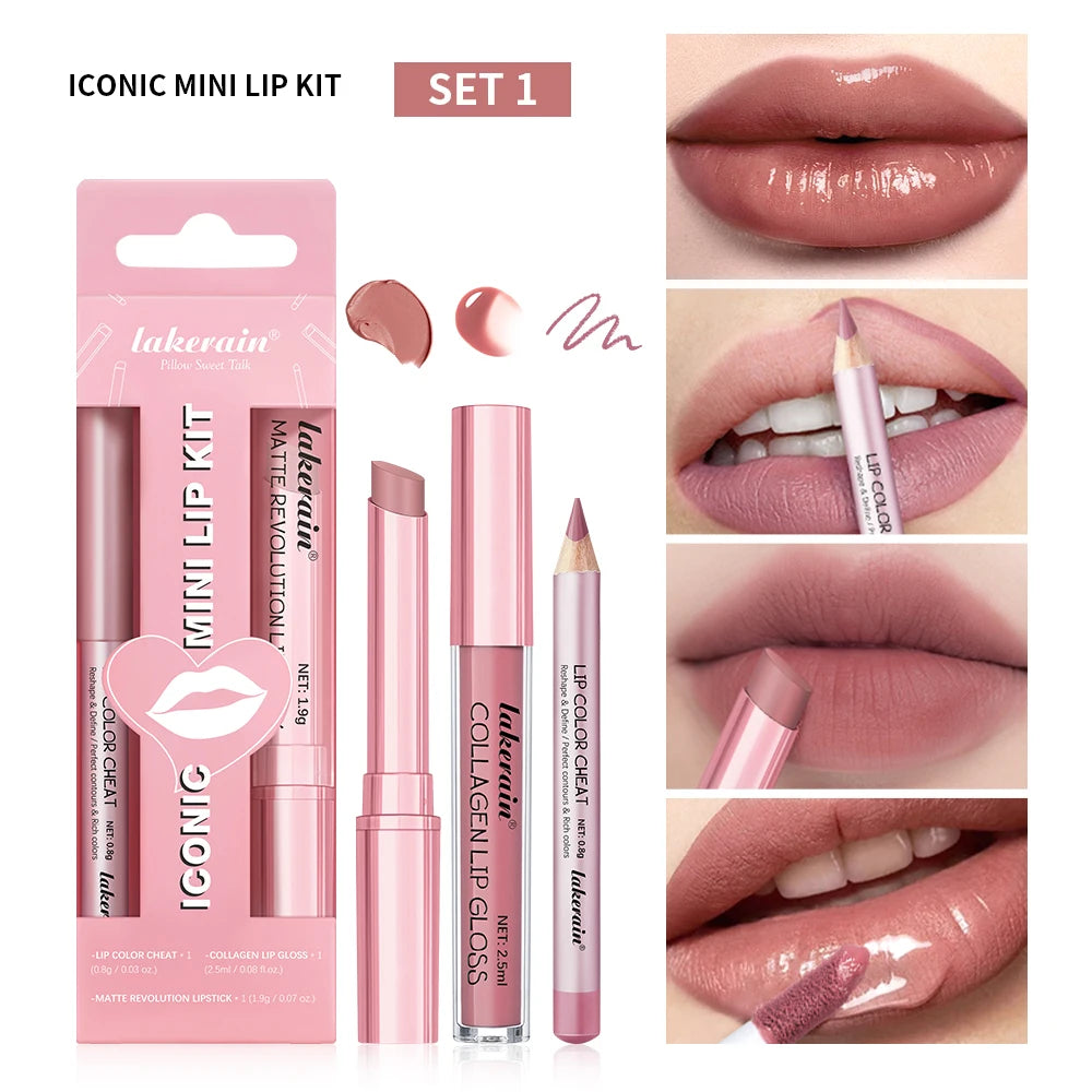 Waterproof Long Lasting Matte Black Lipstick Set Velvet Liquid Lip Gloss Lip Liner Set Red Stain Halloween Goth Makeup Peaceful Pleasures Health and Wellness set1