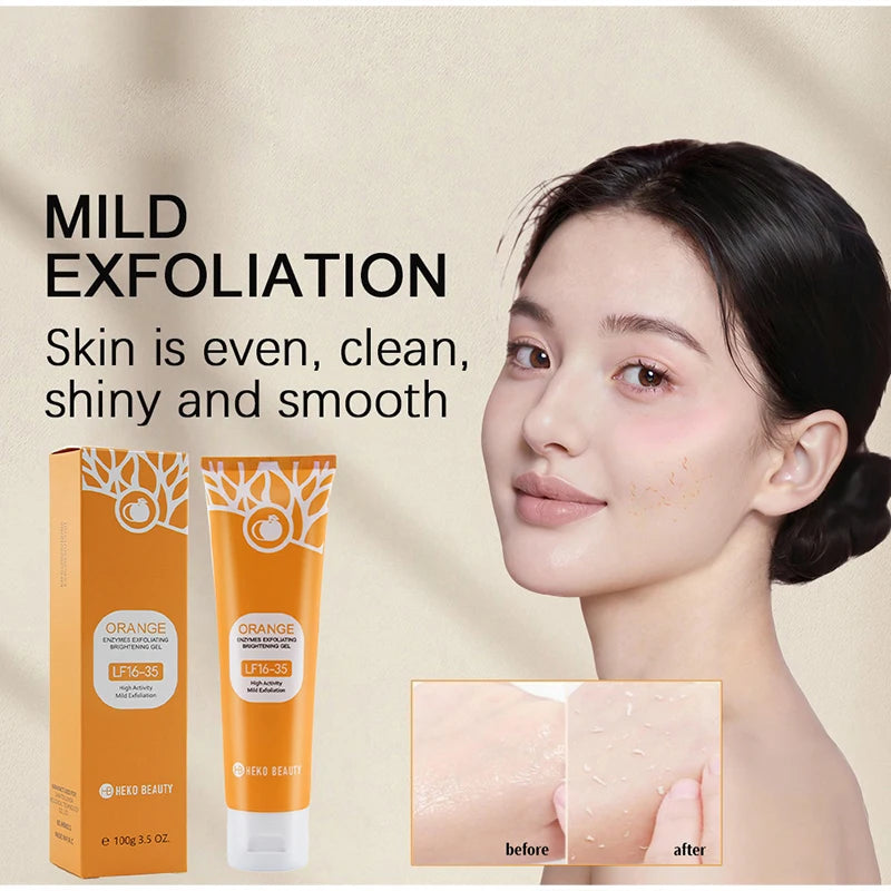 Orange Exfoliating Gel With Vitamin C Gentle Deep Cleaning Longlasting Moisturizing Smooth Skin Unisex Exfoliating Gel 1/2/3pcs Peaceful Pleasures Health and Wellness