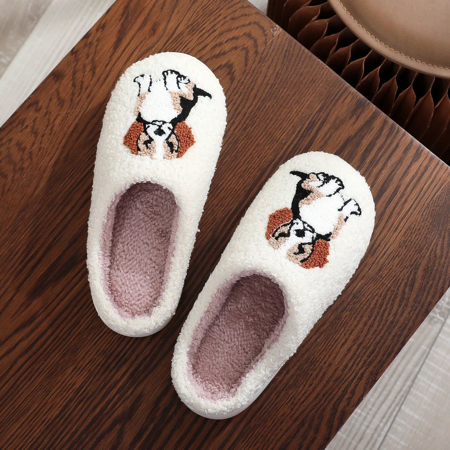Beagle Fluffy Plush Winter House Slippers for Women & Men