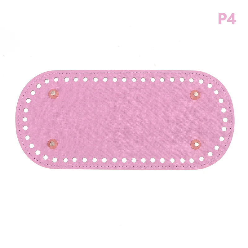 PU Leather Bag Bottom Base with Holes for DIY Crochet Bags