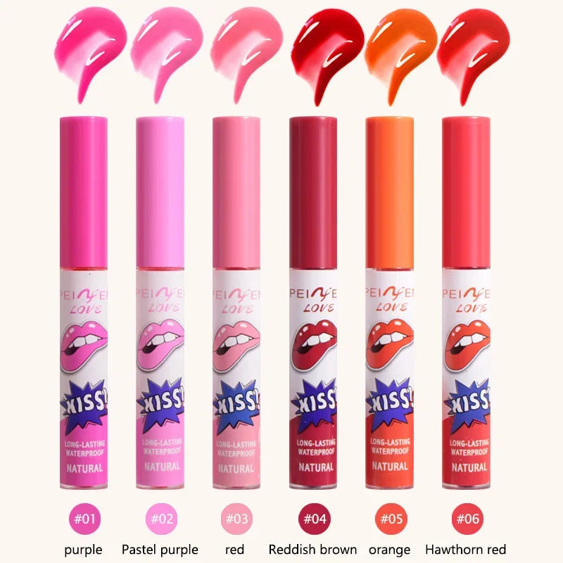 6-Color Peel Off Lip Tint Set – Waterproof Matte Lip Stain