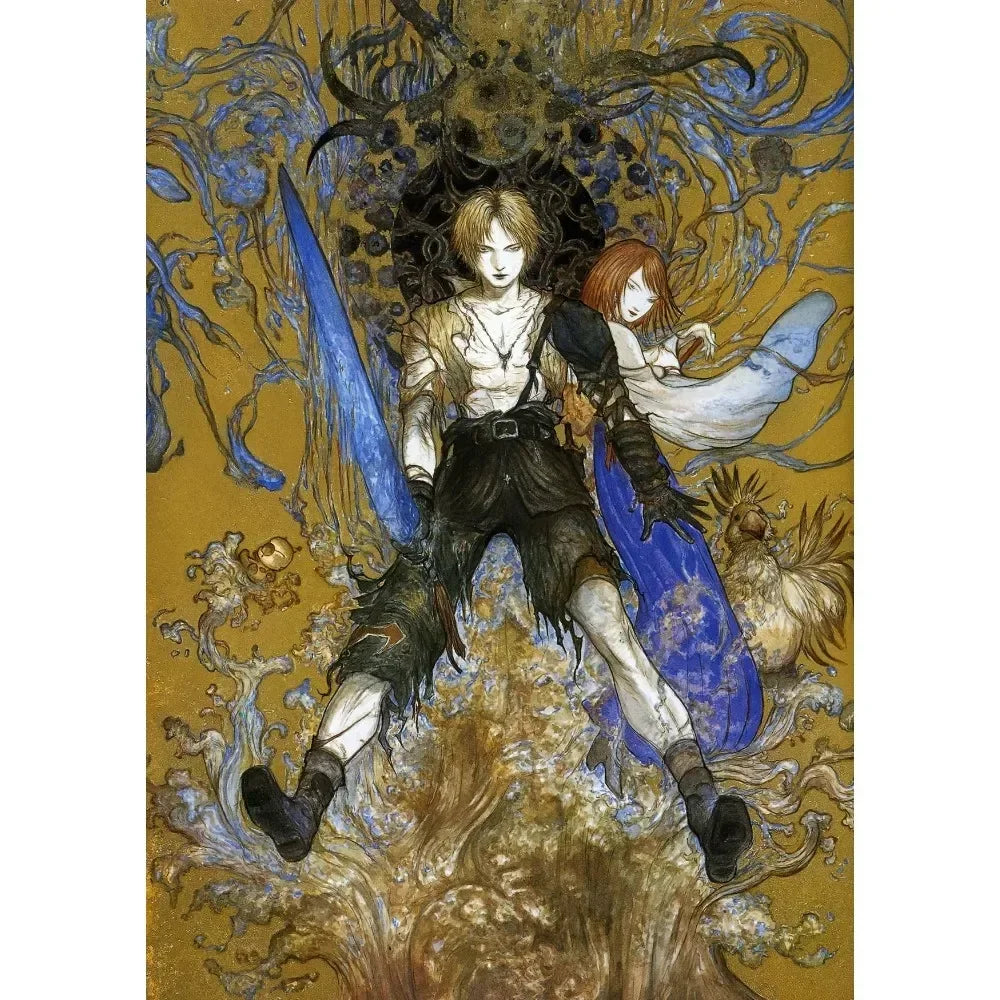 Yoshitaka Amano Final Fantasy Game Luxury Poster Waterproof Wall Art Printing Home Living Bed Room Bar Aesthetic Decor Peaceful Pleasures Health and Wellness