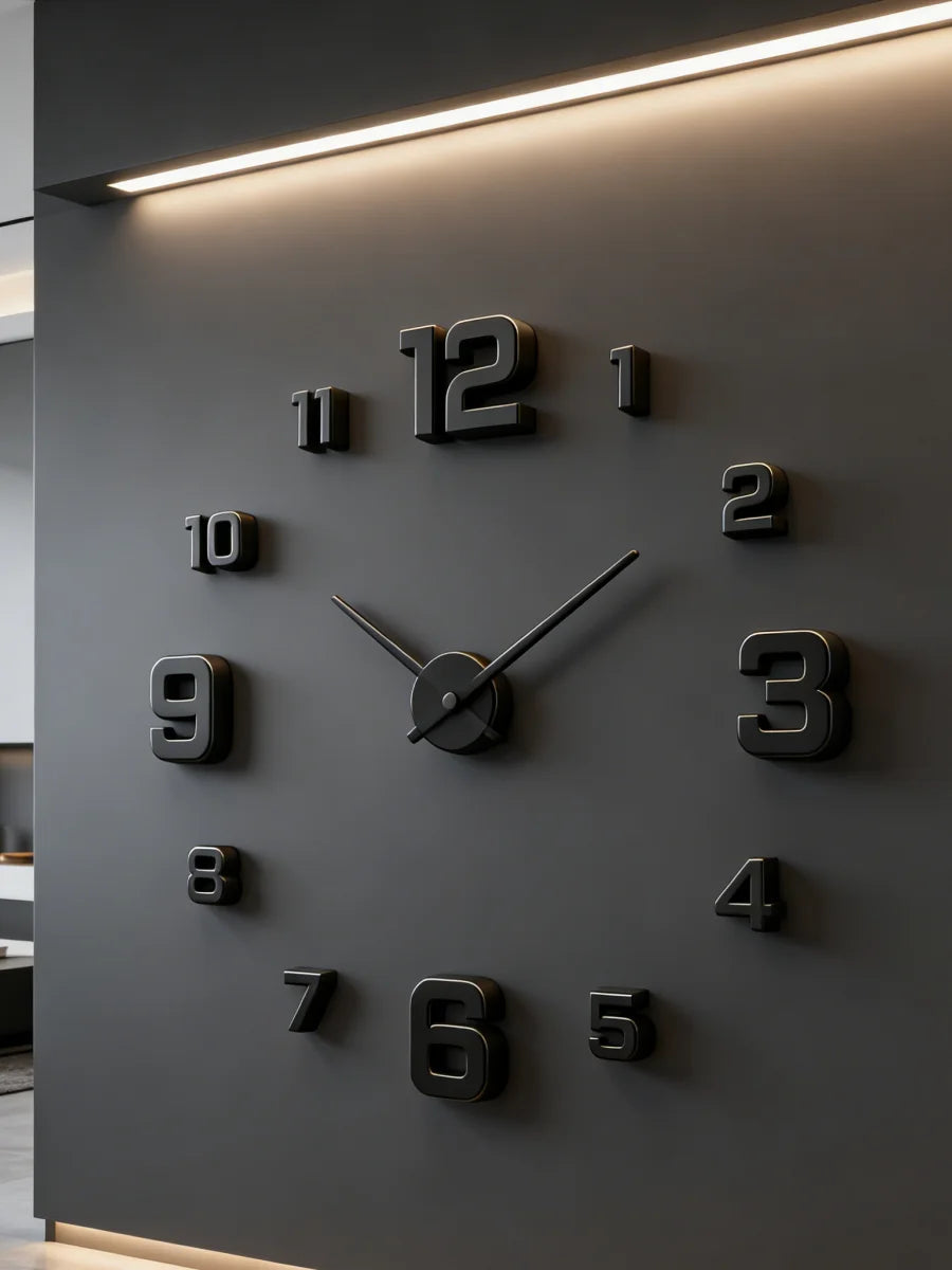 Large 3D Wall Clock Luminous Classic Wall Clocks DIY Digital Clock Wall Watches Stickers Silent Clock for Home Living Room Table Peaceful Pleasures Health and Wellness